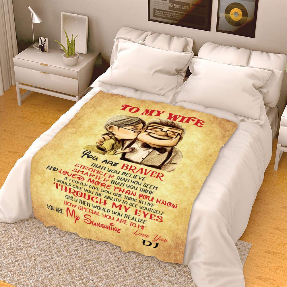Best Personalized Family Gifts for Wife - Custom Photo Blanket 50x60 - Perfect for Anniversary, Valentine's Day & Cozy Nights