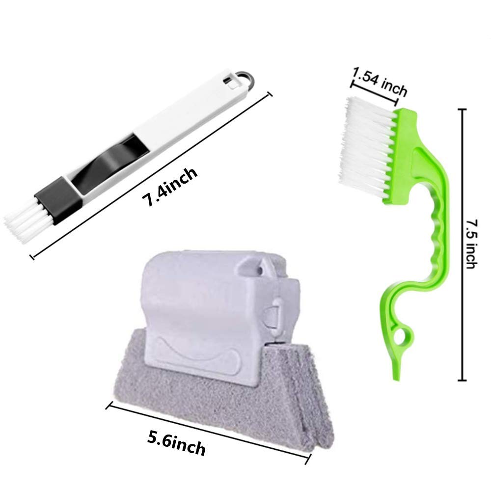 BAIHUI 6-Piece Handheld Groove & Gap Cleaning Kit - Window & Door Sliding Track Brush Set - Quick Cleaning for Hard-to-Reach Corners & Crevices - Perfect for Home, Office & RV Maintenance