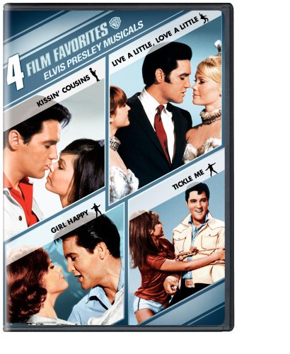 Elvis Presley Musical Movies DVD Collection - Kissin' Cousins, Live a Little Love a Little, Girl Happy & Tickle Me | Classic 4 Film Favorites Set for Elvis Fans, Movie Night & Retro Entertainment