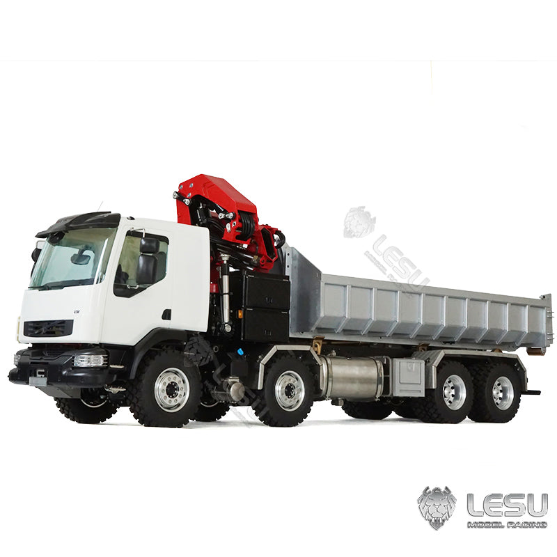 2-Speed LESU Remote Control Hydraulic Roll On/Off Dumper Crane - 1/14 Scale RC Tipper Truck with Locking Differential, Metal 8x8 Chassis & Gearbox - Perfect for Construction Site Simulation & RC Truck Enthusiasts