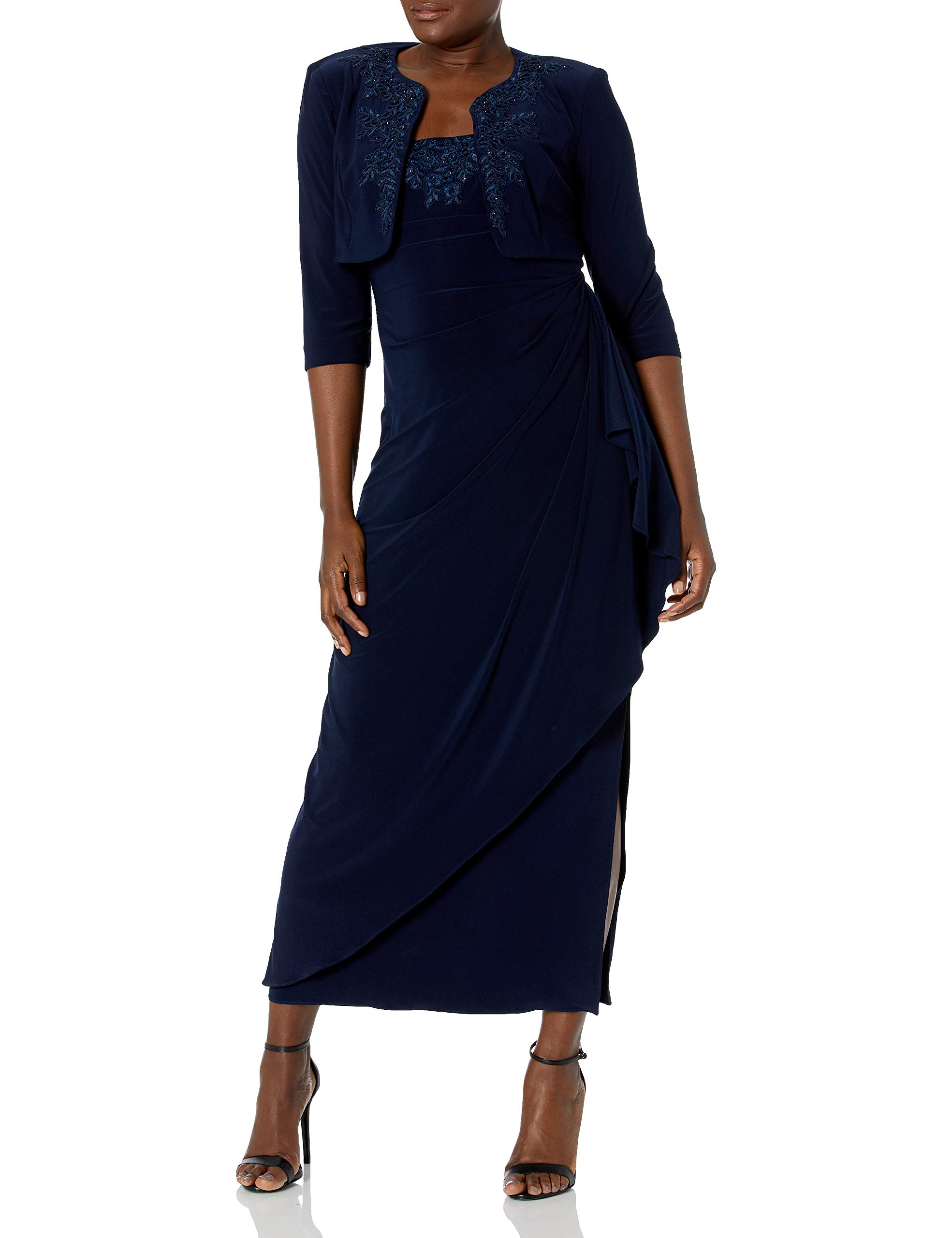 Alex Evenings Women's Empire Waist Bolero Jacket Dress - Formal Evening Gown for Weddings, Parties & Special Occasions (Petite & Regular Sizes) - Close Out Sale