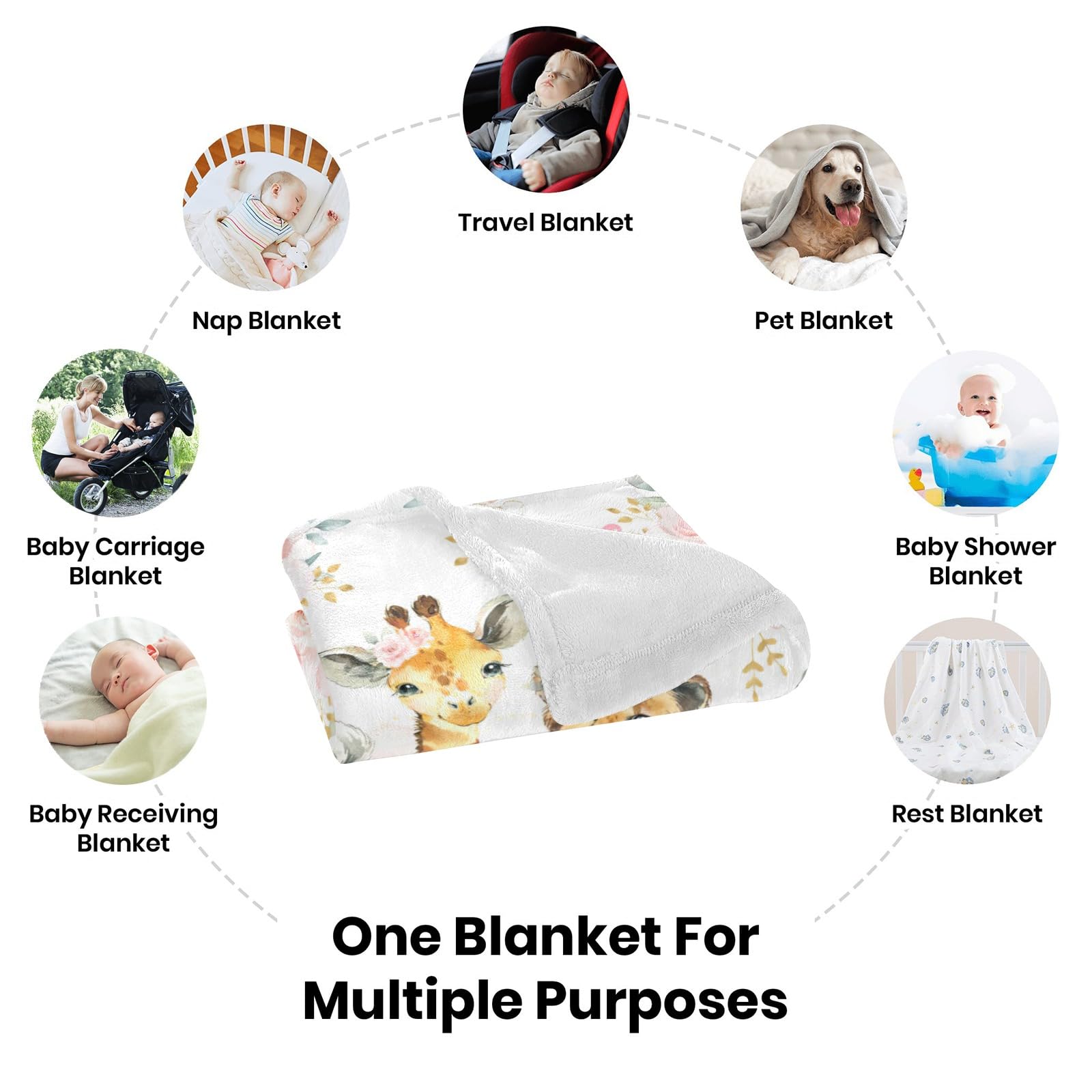 Personalized Baby Blanket with Name - Custom Elephant Blanket for Boys & Girls | Super Soft Newborn Blanket | Neutral Nursery Decor | Perfect Baby Shower Gift & Cozy Nursery Essential