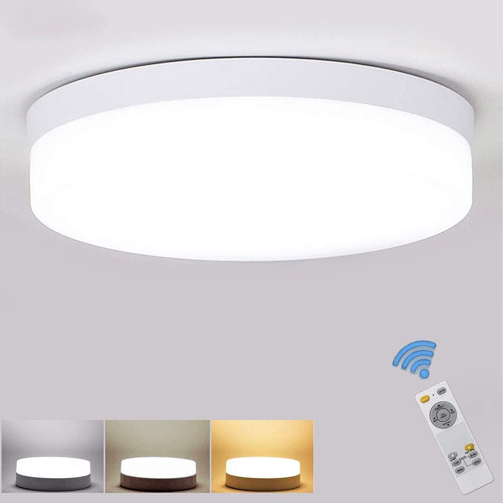 24W Dimmable LED Ceiling Light with Remote Control - 8.66