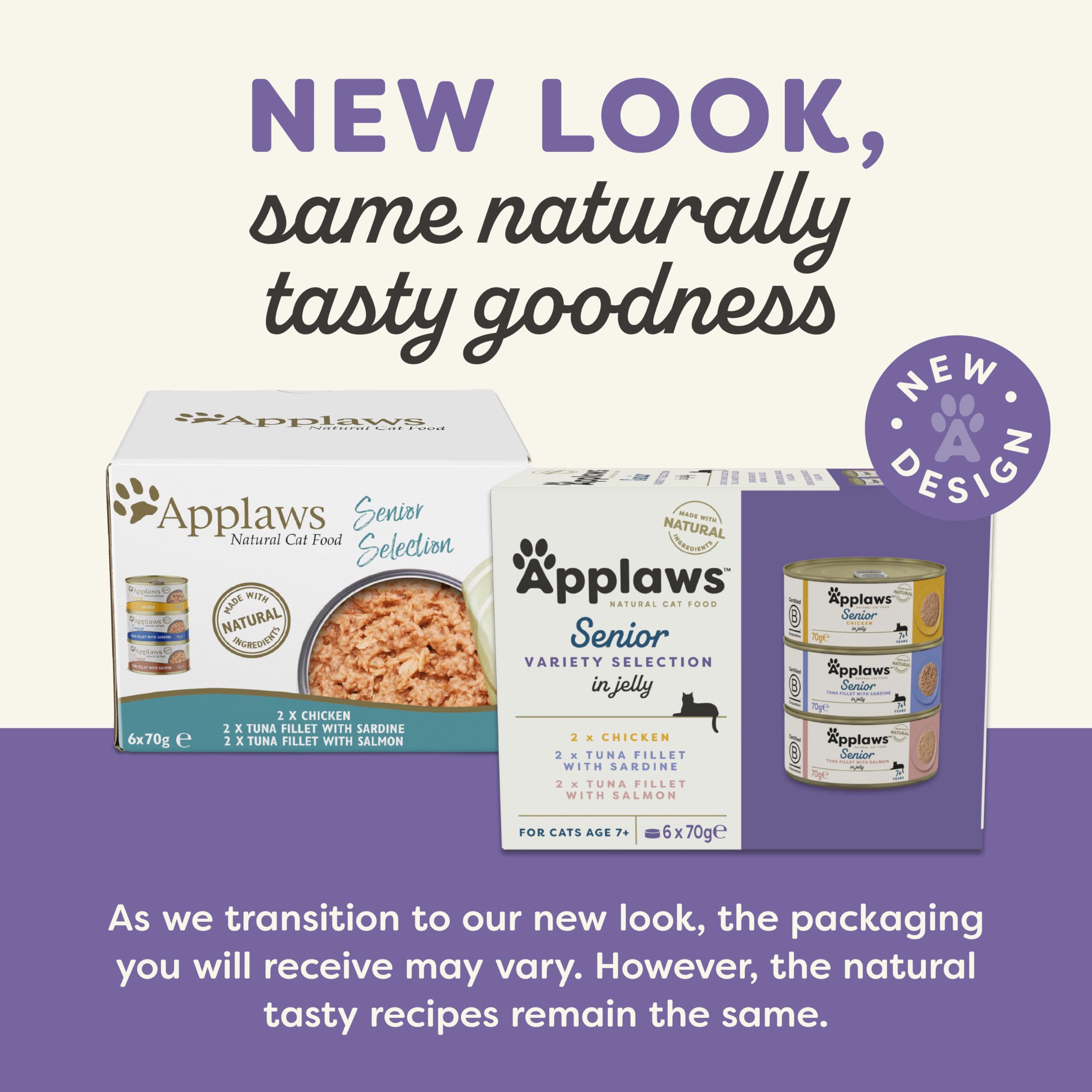 Applaws Natural Kitten Food - Chicken & Fish Multipack in Jelly (6 x 70g Tin) | Grain-Free Wet Cat Food for Kittens | Perfect for Weaning, Mealtime & Treats