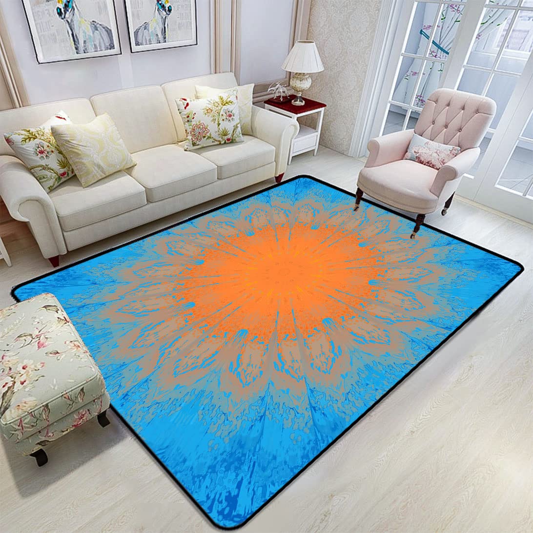 Non-Slip 5' x 7' Indoor Floor Carpet - Soft Area Rugs for Living Room, Bedroom & Dining Room - Stylish Apartment Decor with Anti-Skid Backing - Perfect for Home, Kids Room and Pet-Friendly Spaces