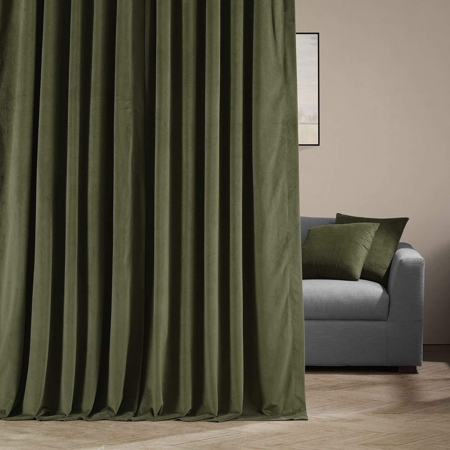 HPD Half Price Drapes Extra Wide Signature Blackout Velvet Curtains - 96 Inch Length, 1 Panel, 4-Pass Hotel Blackout Lined Thermal Insulated Window Drapes for Bedroom (100W x 96L, Hunter Green) - Perfect for Light Blocking, Privacy & Energy Efficiency in Living Room, Nursery & Home Theater