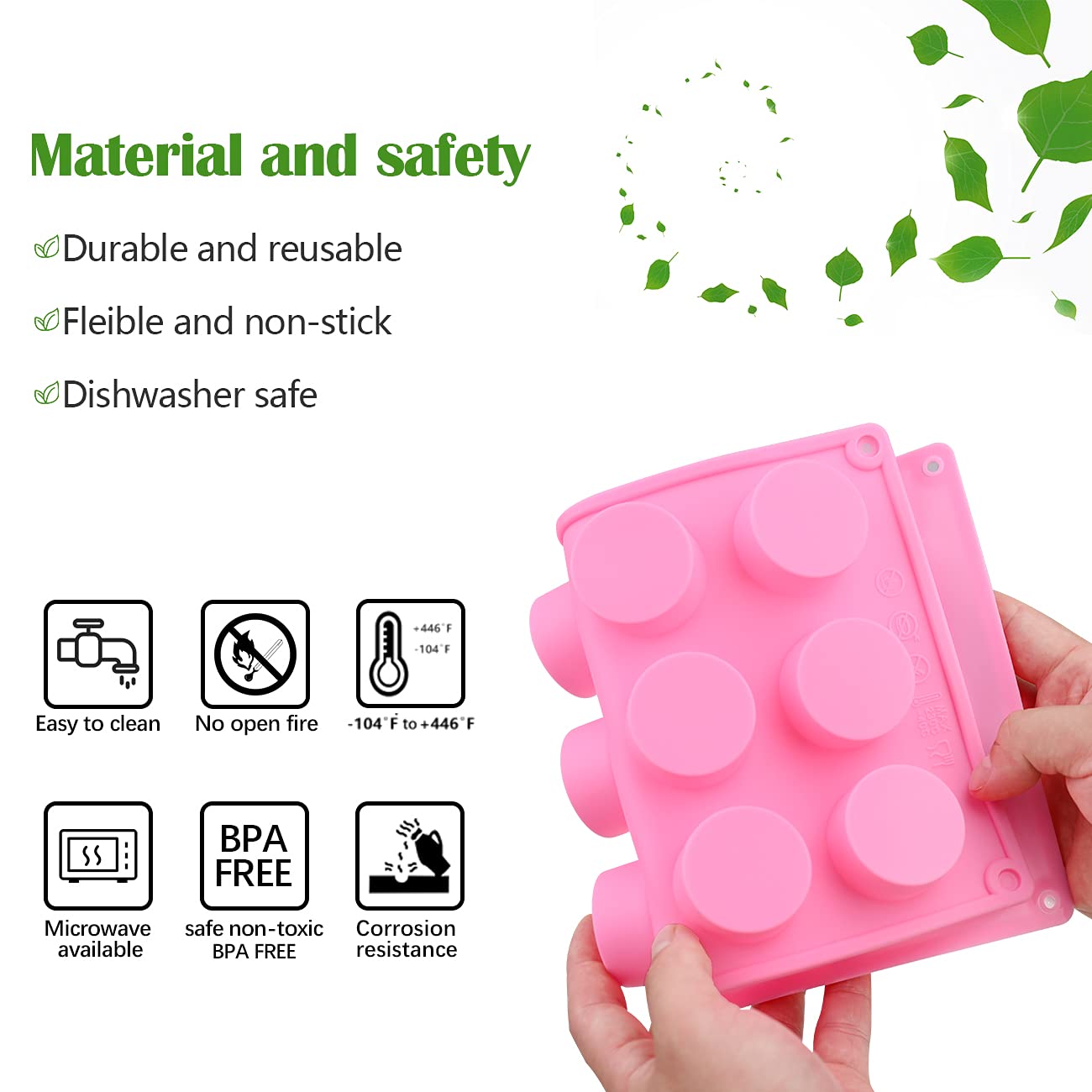 Sakolla 2 Pack Round Silicone Soap Molds - 15 Cavity Cylinder Molds for Handmade Soap, Lotion Bars, Bath Bombs, Chocolate & Cake Making - Perfect for DIY Crafts, Home Spa & Baking Projects