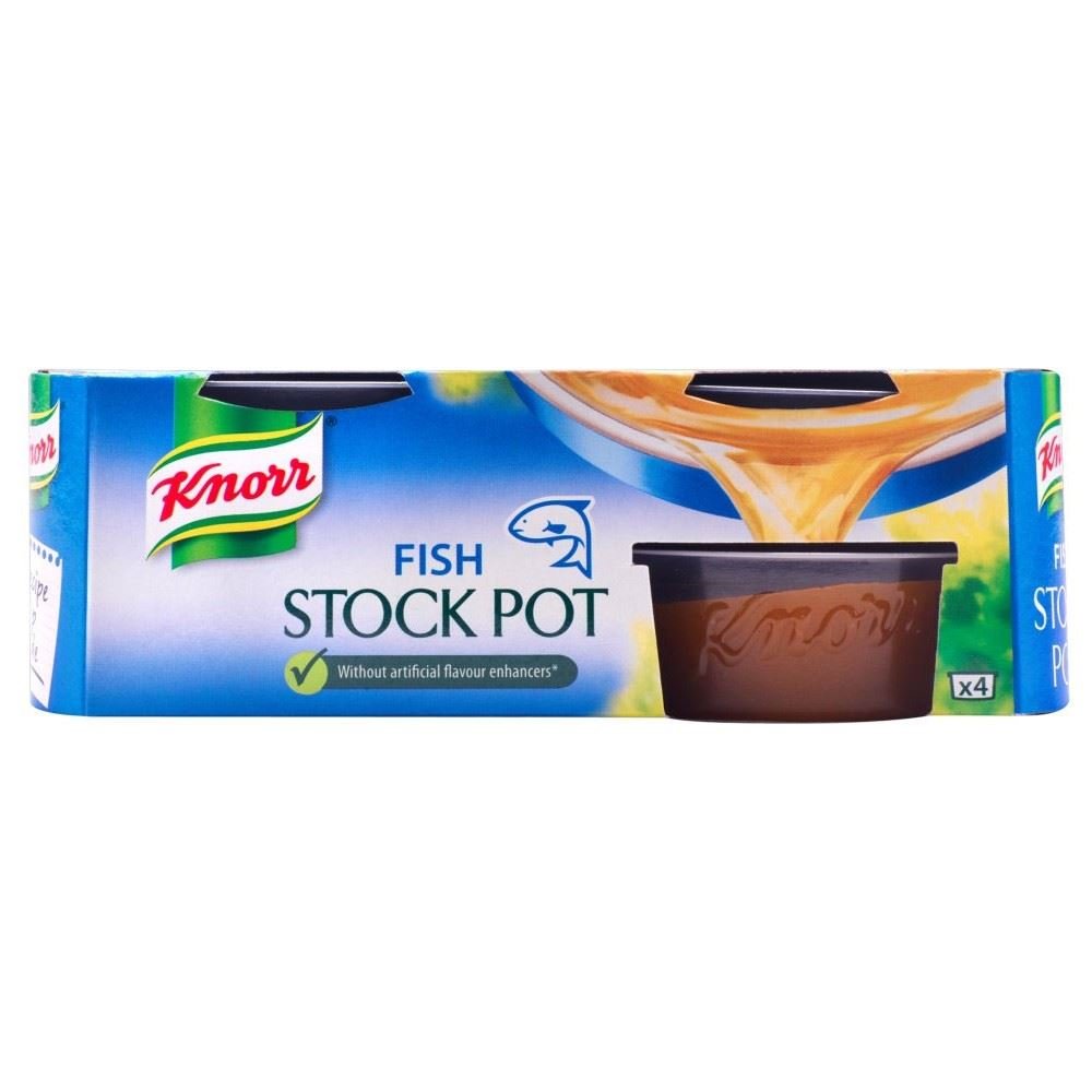 Knorr Fish Stock Pot (4x28g) - Premium Fish Broth Concentrate for Soups, Stews & Seafood Dishes - Quick & Easy Cooking Solution
