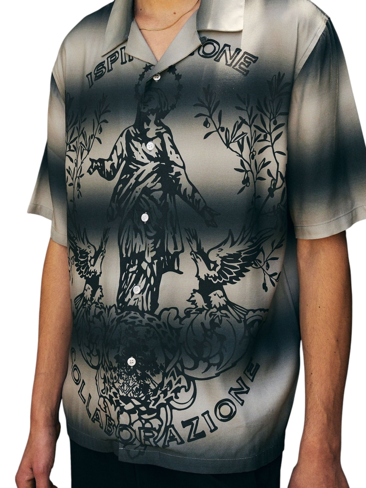 Pleasures Giovanni Silver Button Up Shirt for Men - Stylish Casual & Party Wear