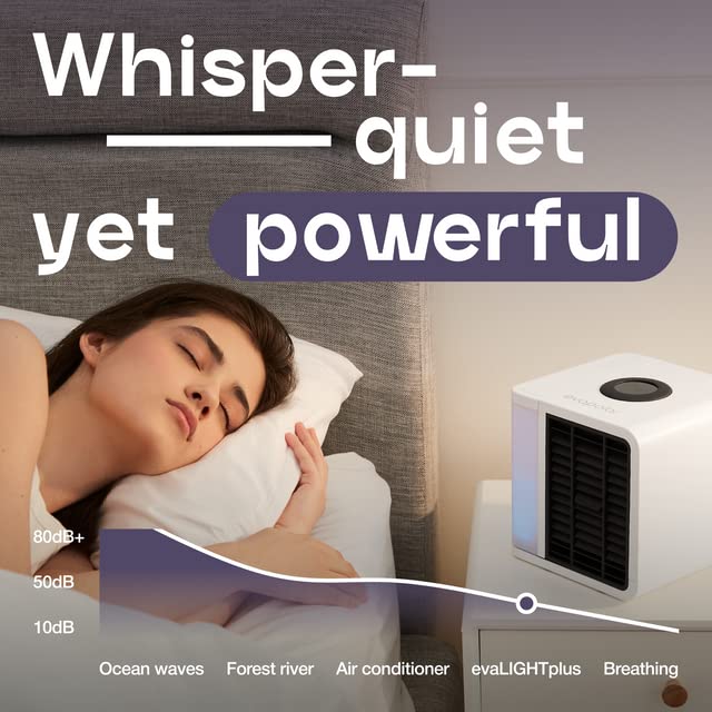 Evapolar EvaLIGHT Portable Personal Air Cooler with Humidifier - Compact Evaporative Cooling Fan for Home, Office & Travel - Includes Free Cotton Tote Bag (Black) | Perfect for Bedrooms, Desks & Small Spaces