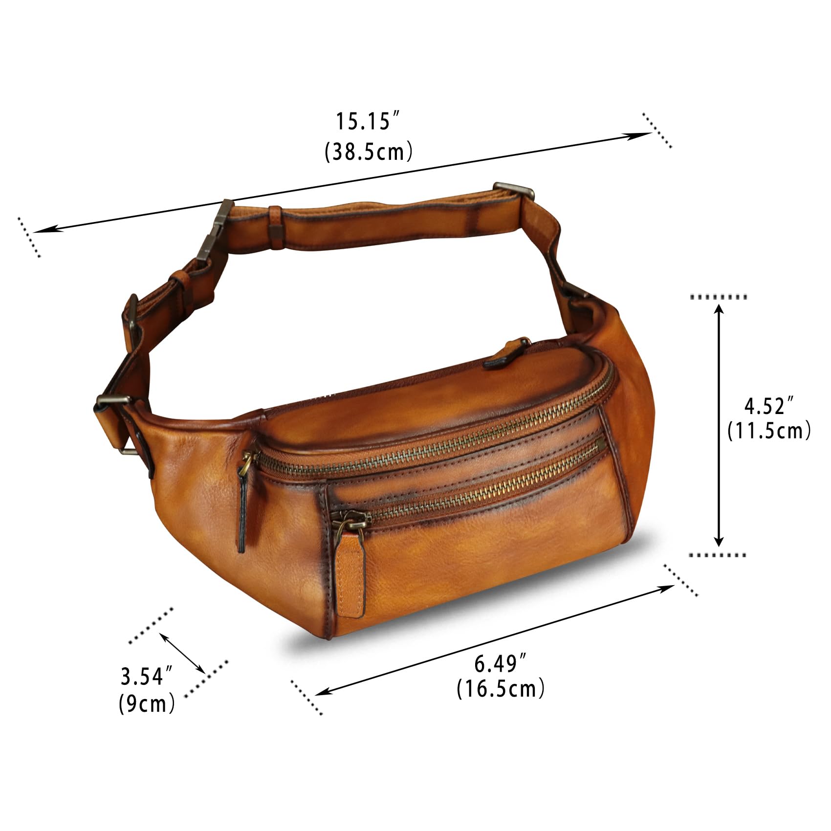 Vintage Genuine Leather Fanny Pack for Women & Men - Real Leather Waist Bag, Hip Bum Bag, Crossbody Sling Bag - Perfect for Travel, Hiking, Festivals & Everyday Use