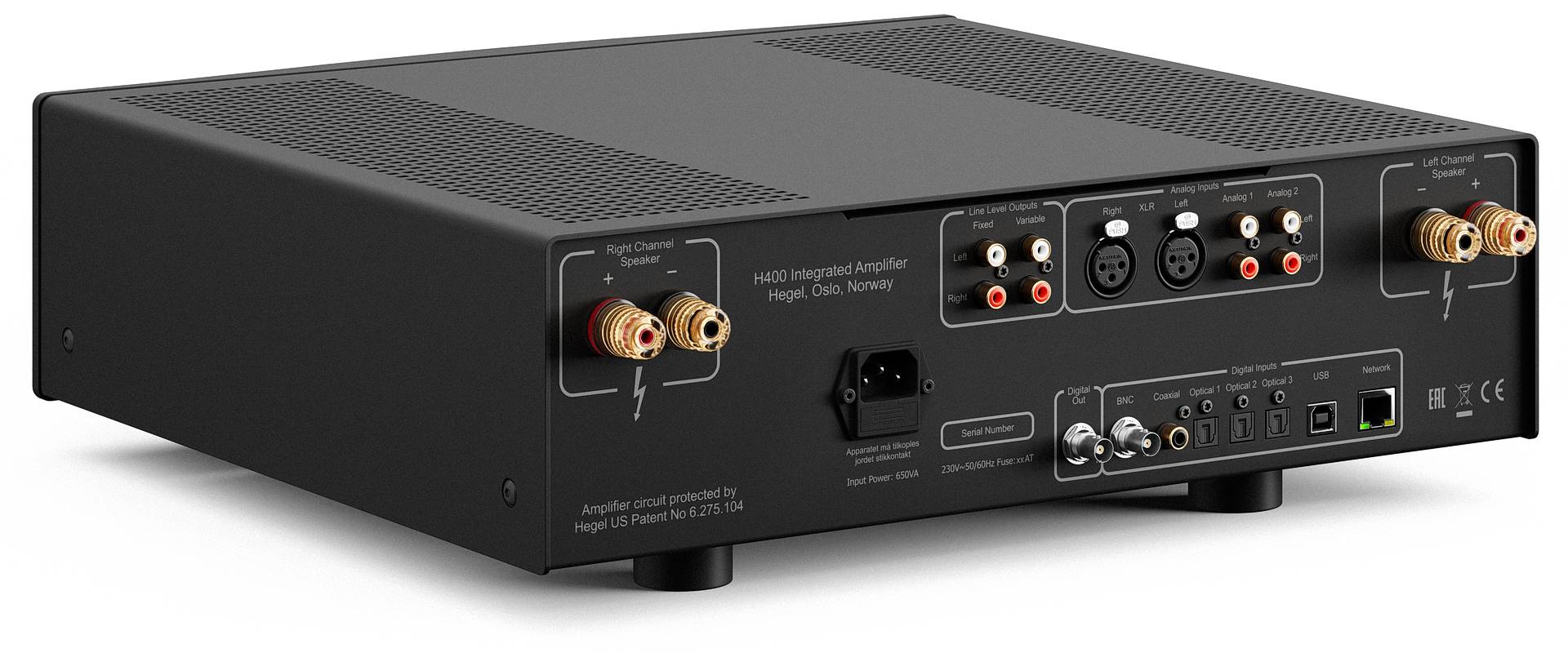 Hegel H400 High-End Integrated Amplifier - Audiophile Stereo Power Amp for Home Theater & Music Listening