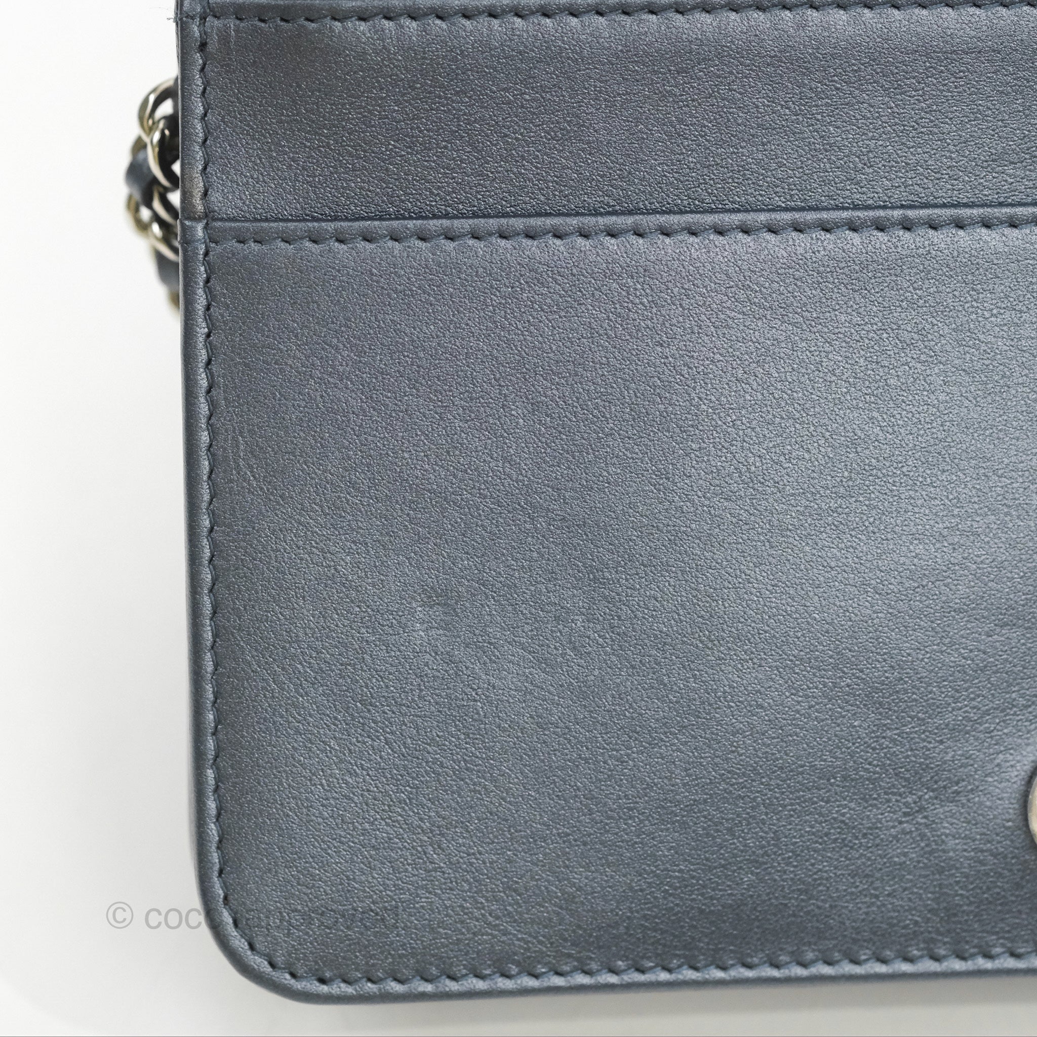 Chanel Camellia Wallet on Chain WOC Iridescent Navy Calfskin Silver Hardware - Stylish Crossbody Bag for Women, Perfect for Evening Events & Daily Use