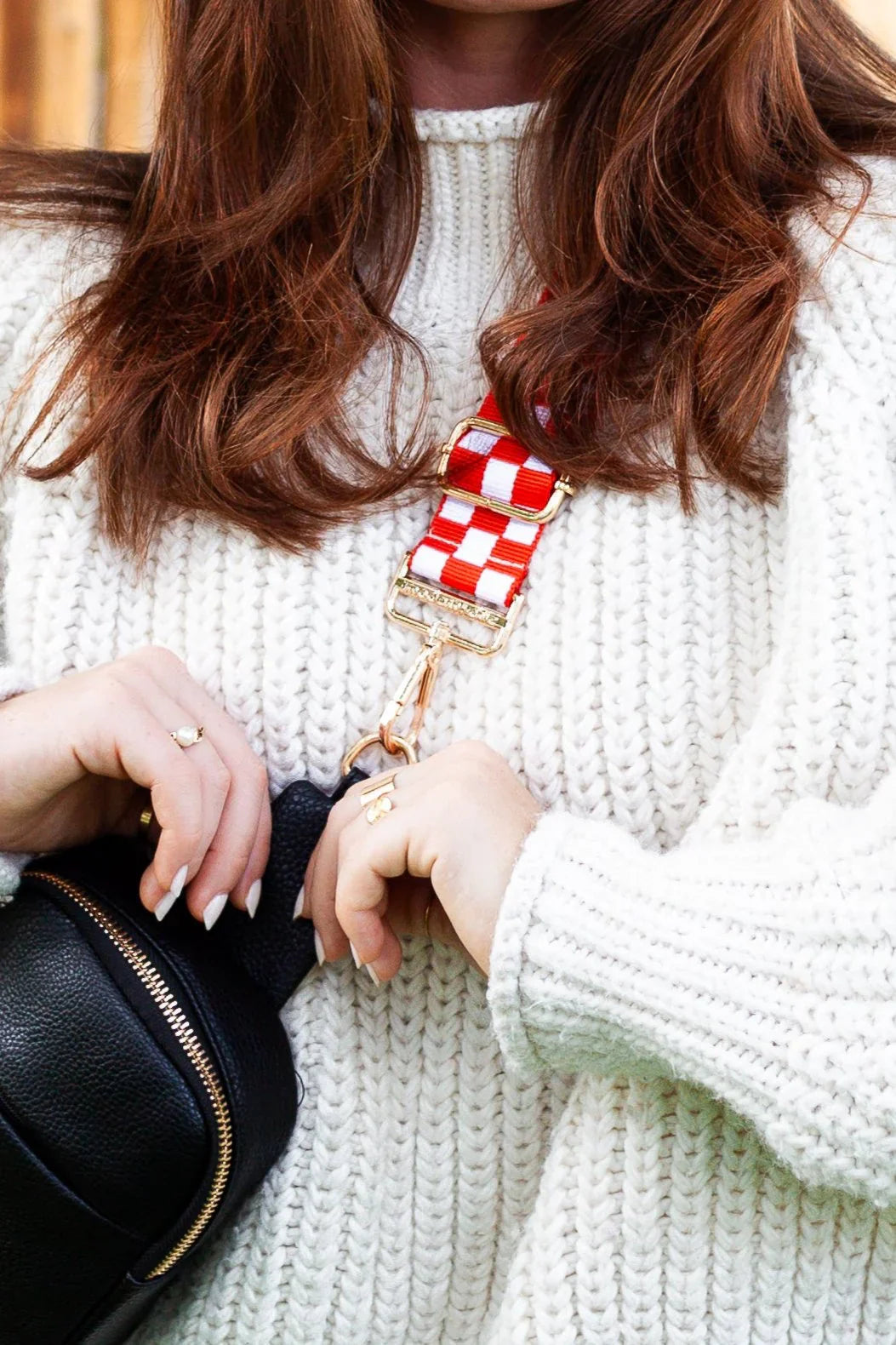 Lizzie Checkered Adjustable Crossbody Bag Strap - Stylish & Comfortable for Women, Perfect for Travel, Shopping & Daily Use