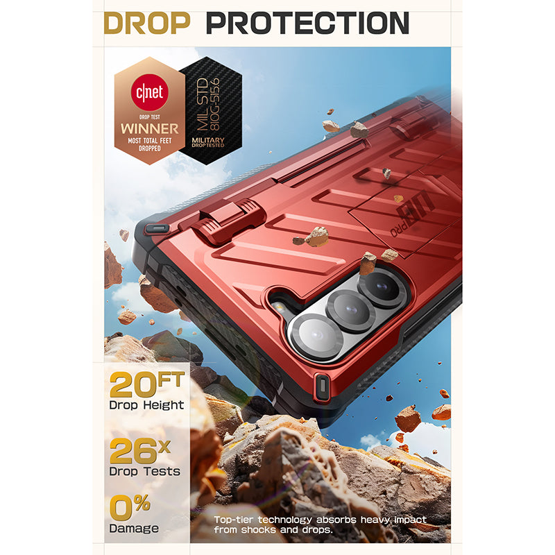 Samsung Galaxy Z Fold6 Unicorn Beetle PRO Heavy Duty Rugged Case - Shockproof & Drop Protection, Metallic Red | Perfect for Outdoor, Work & Travel