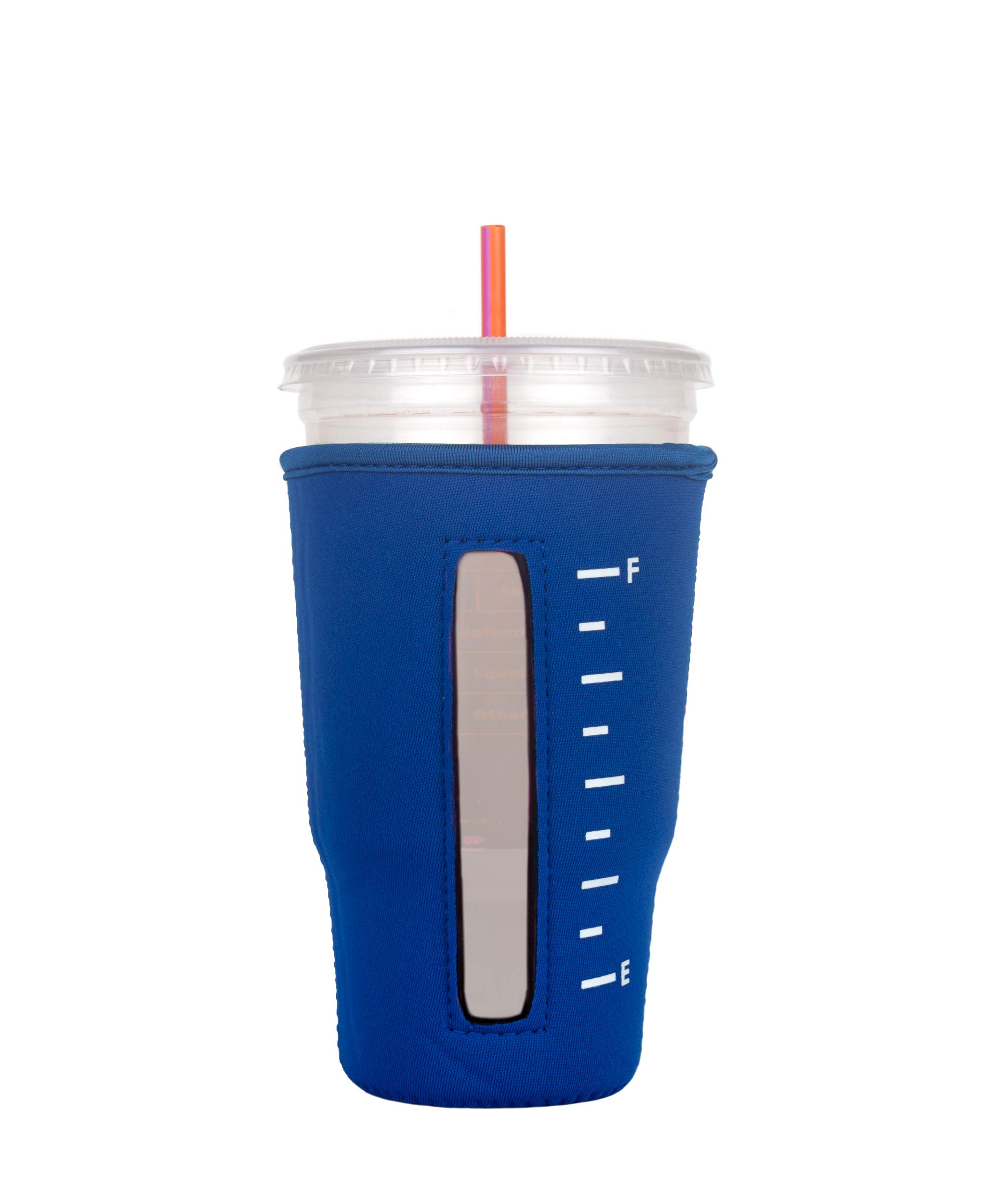 Premium Reusable Neoprene Coffee Cup Sleeve for Iced Drinks & Hot Beverages - Insulated Protector for Starbucks Cups, Travel Mugs & Tumblers (Royal Blue, Large Size) - Perfect for Coffee Shops, Office Use & Outdoor Activities