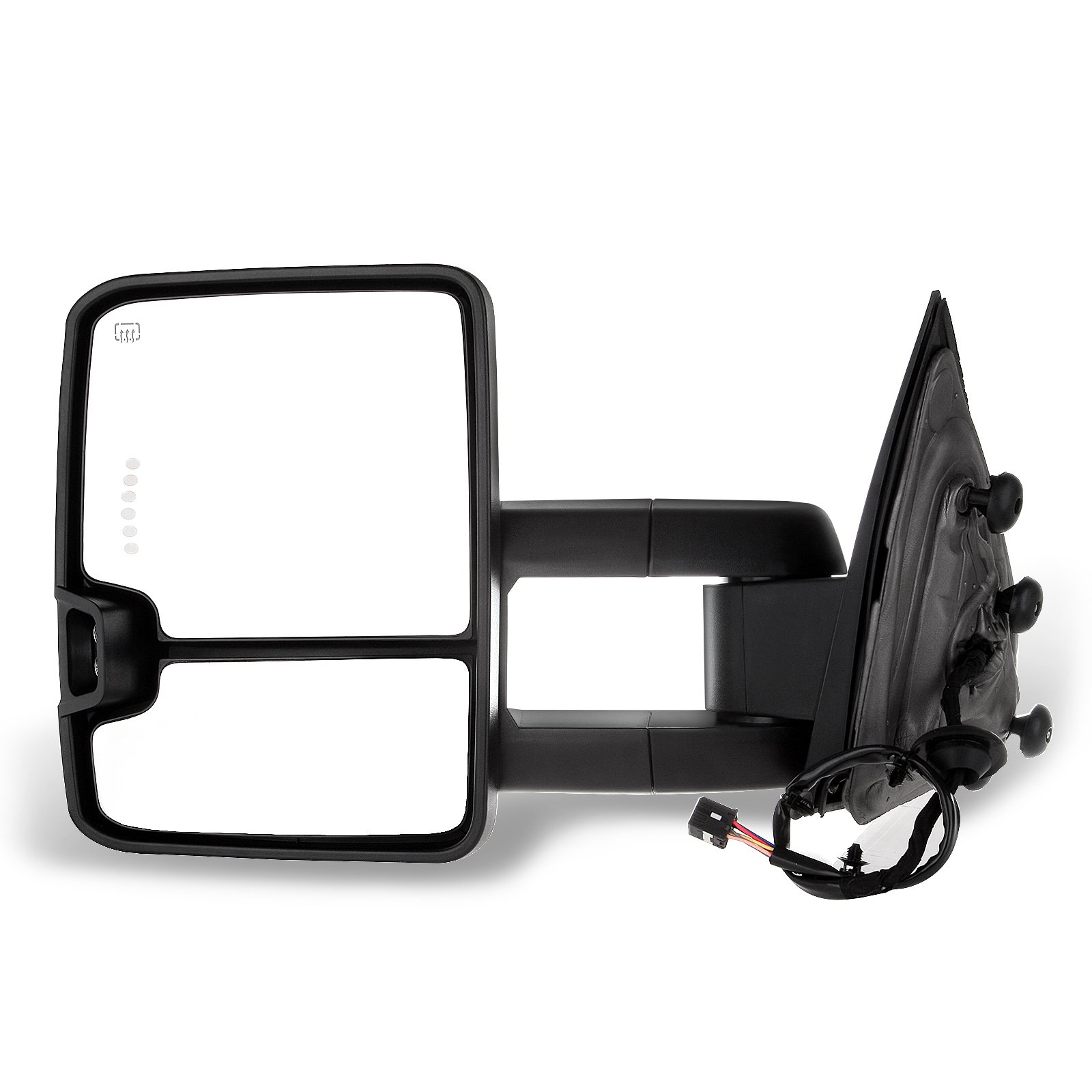CCiyu Power Heated Towing Mirrors - Left & Right Chrome Side Mirrors Compatible with 2014-2018 Chevy/GMC 1500 & 2015-2019 Chevy/GMC 2500/3500 Trucks - Features Turn Signal Lights & Defrost Function - Perfect for Towing, Off-Roading & Winter Driving