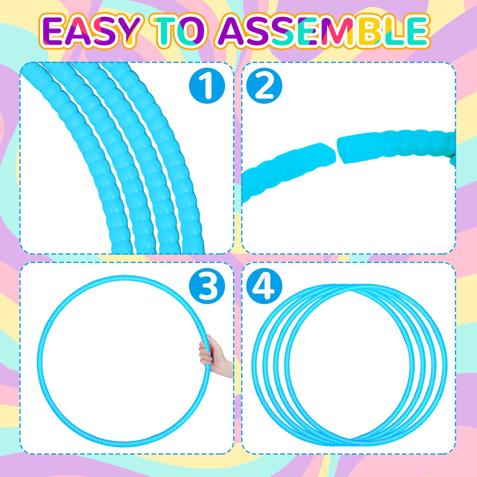 Shappy 6-Pack Adjustable Plastic Hoops for Gym, Play & Dog Agility Training