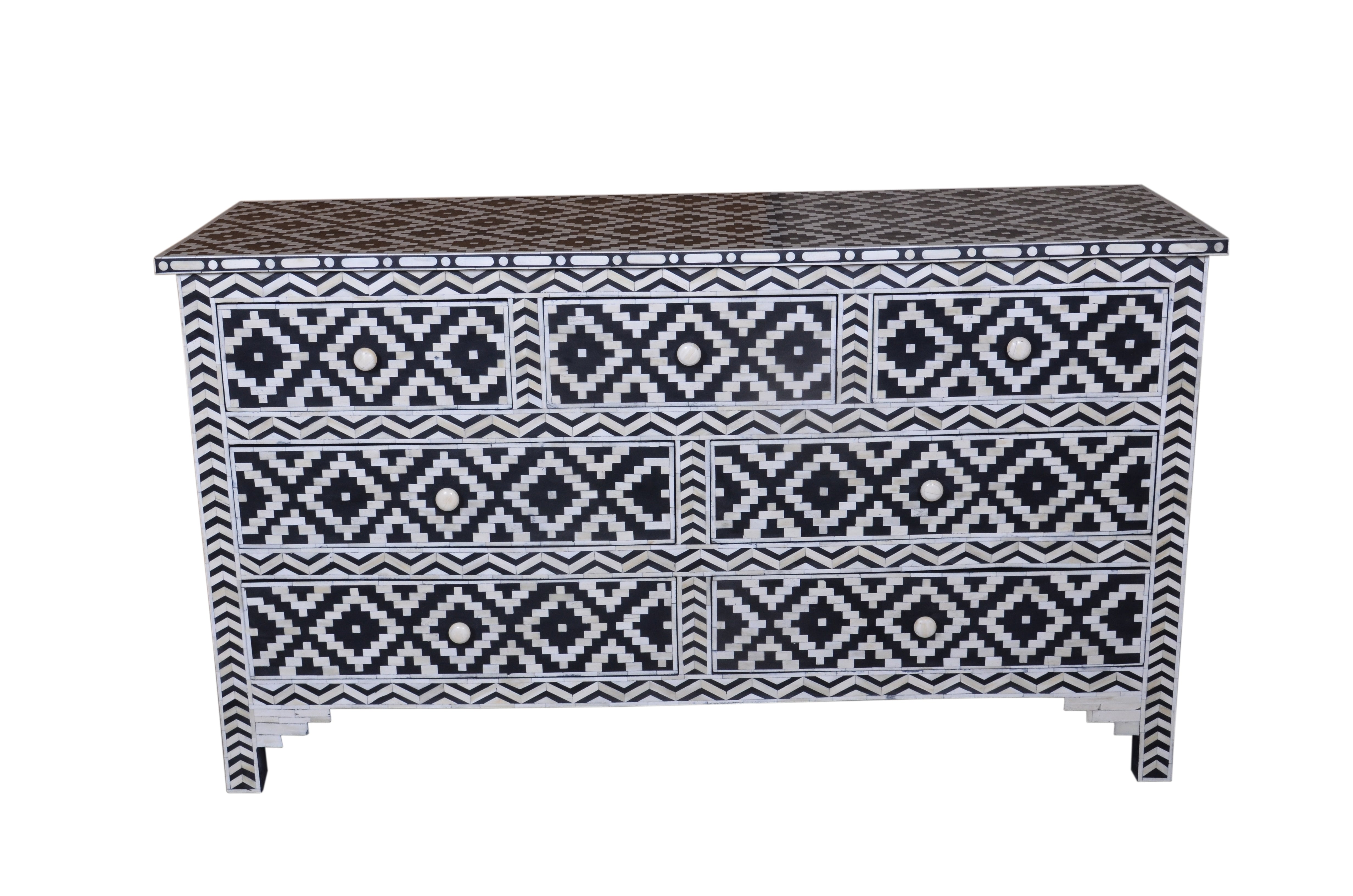 Kylie Bone Inlay Dresser - Handcrafted Wooden Dresser with Exquisite Inlay Design for Bedroom & Living Room | Perfect for Home Decor & Storage Organization