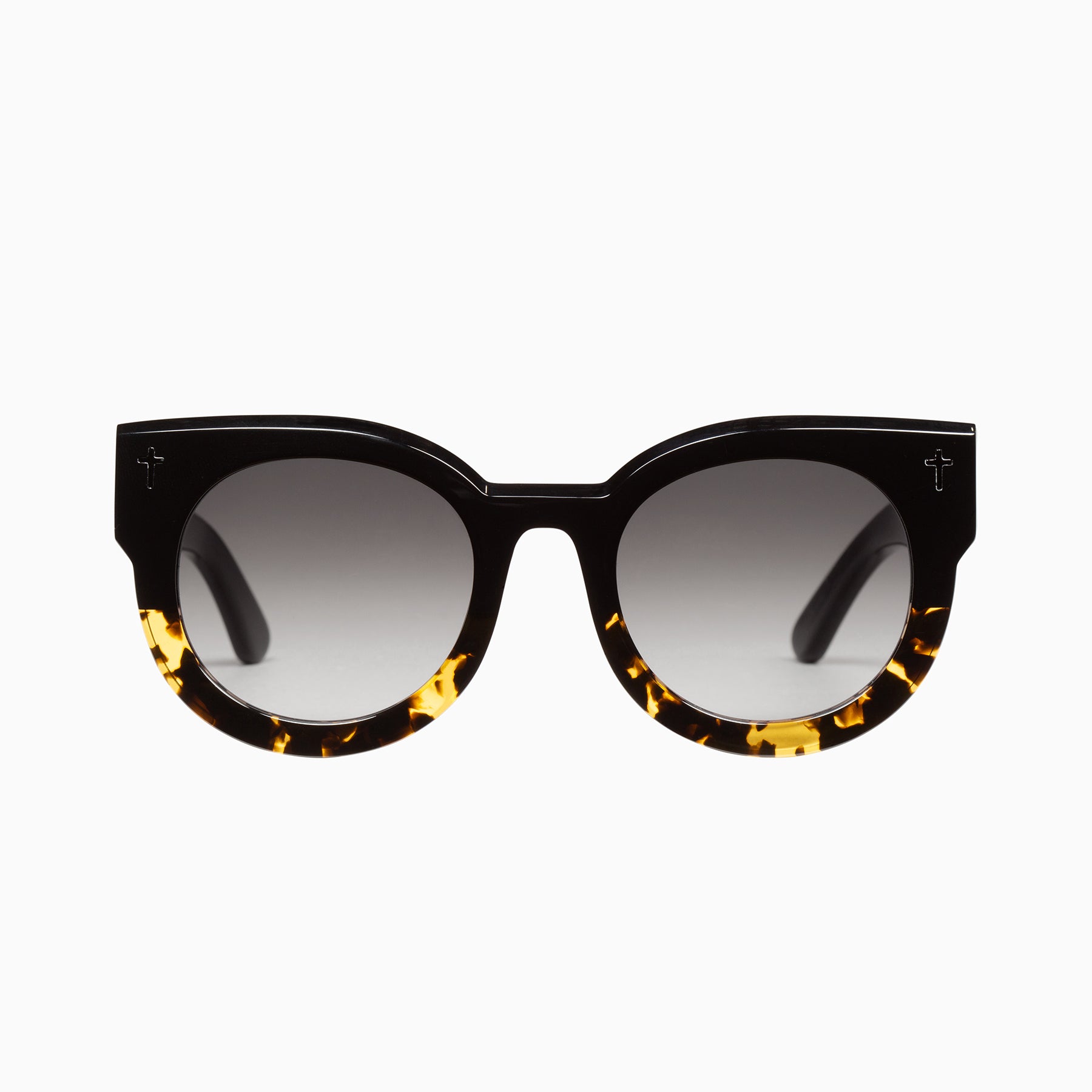 Burnt Orange Fade To Crystal w. Gold Metal / Orange Gradient Lens