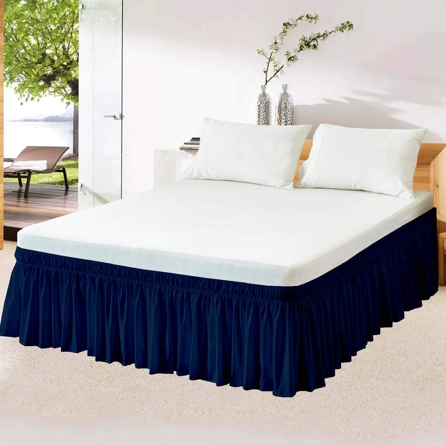 Luxury 8-Piece Navy Blue Comforter Set - 100% Silky Satin, 500 GSM, Hotel Quality Bedding (Full/Full XL) - Perfect for Master Bedrooms, Guest Rooms & Cozy Home Decor