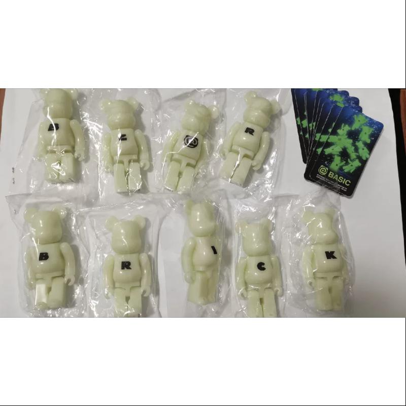 Medicom Be@rbrick Series 44 BASIC SET - 9-Piece Glow in The Dark Collectible Figures | Perfect for Home Display, Office Decor & Gift Giving