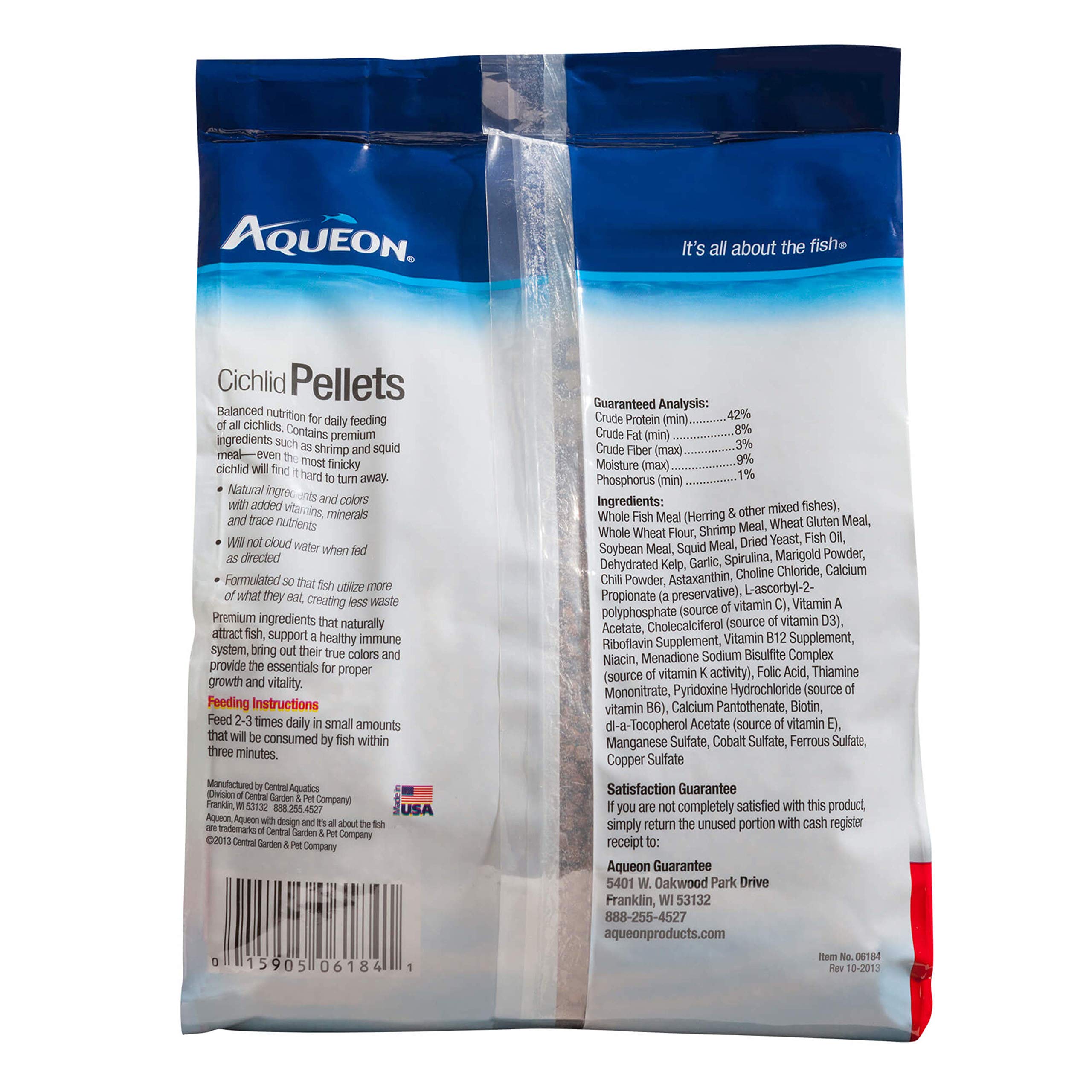 Aqueon Cichlid Slow Sinking Fish Food Pellets - Medium Size 25oz | Tropical & African Cichlid Diet | Ideal for Aquariums & Fish Tanks