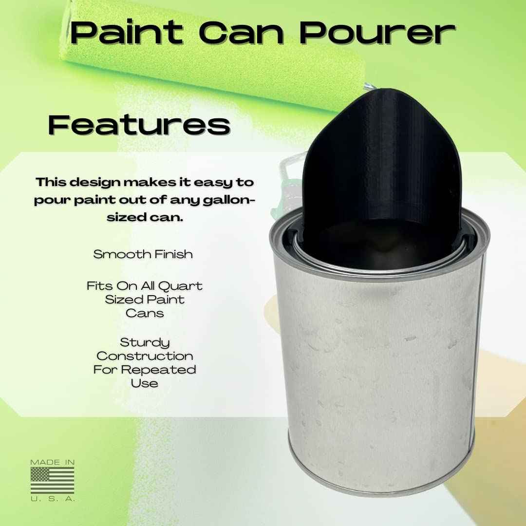 Paint Can Pourer for Quart-Sized Cans - Easy Spout Attachment for Smooth Paint Pouring - Perfect for DIY Projects, Home Painting & Art Studios
