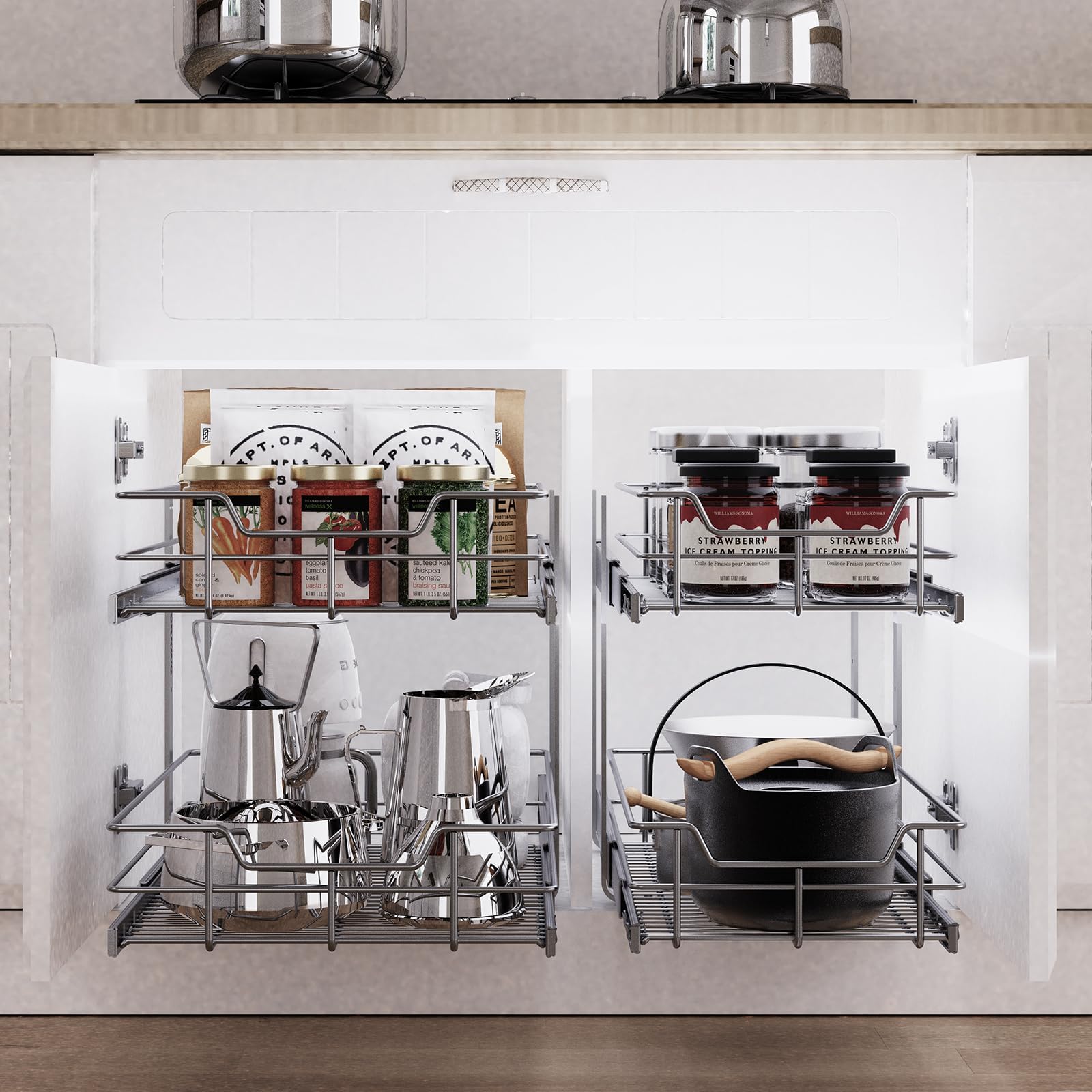 2-Tier Pull-Out Cabinet Organizer 14