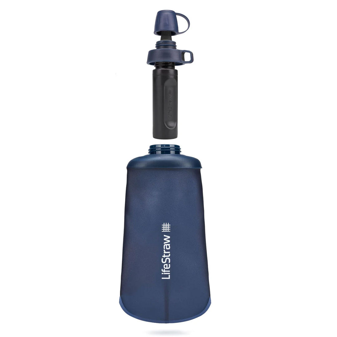 LifeStraw Collapsible Squeeze Water Filter Bottle 1000ml - Portable Water Purifier for Hiking, Camping & Emergency Preparedness
