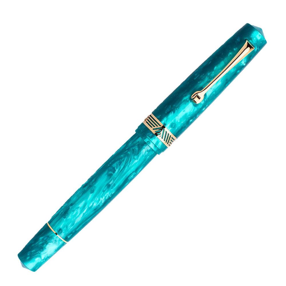 Leonardo Fountain Pen Momento Magico - Luxury 14K Gold Nib Fountain Pen with Emerald Green Resin Body (2022 Collection) - Perfect for Calligraphy, Journaling & Signature Writing