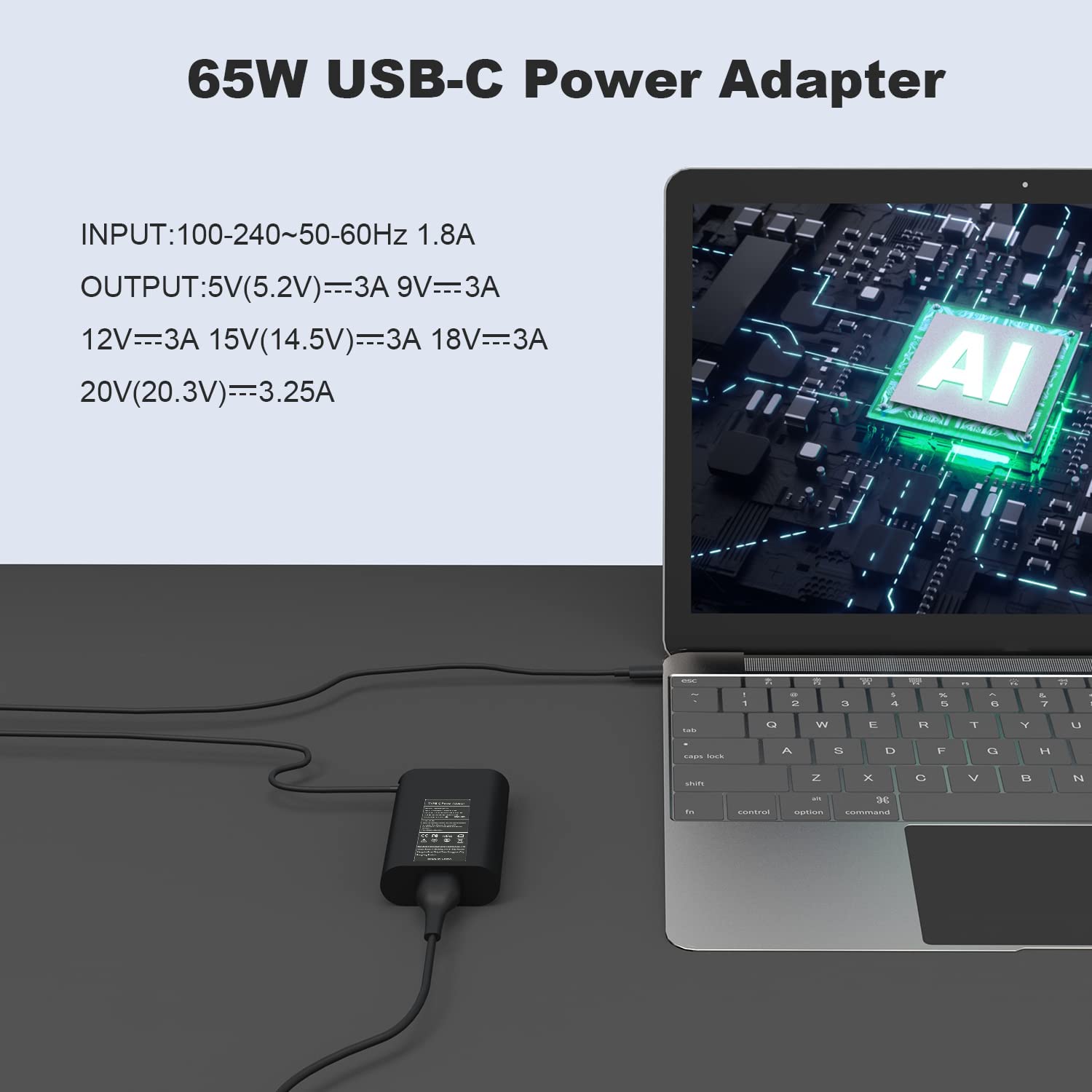 65W Dell USB-C Laptop Charger - Compatible with Dell Latitude, XPS 13 & Chromebook Series | Fast Charging Power Adapter for Work, Travel & Home Office Use