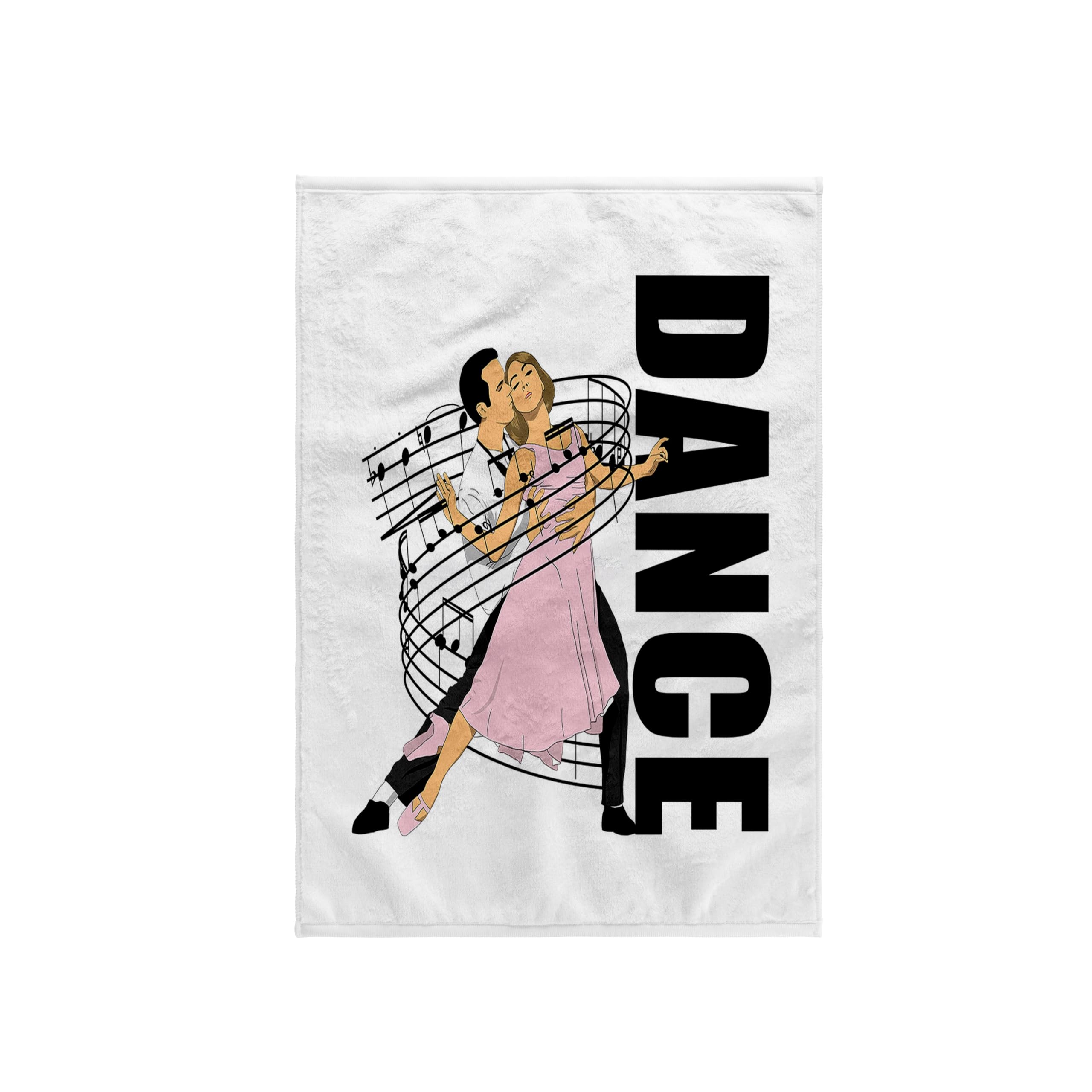3D Printed Ballroom Dance Towel - Dancing Couple Wrapped in Music Design, 22