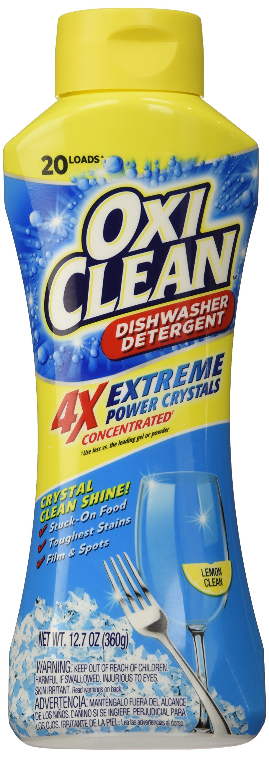 Oxiclean Dishwasher Detergent Lemon 12.7oz - Powerful Cleaning for Tough Stains