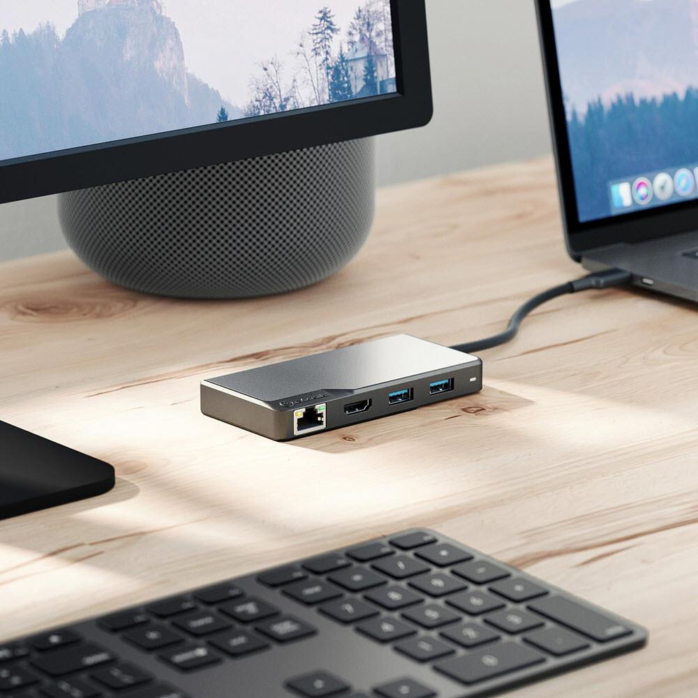 ALOGIC Fusion Alpha 5-in-1 USB C Hub with HDMI, USB 3.0, SD Card Reader - Perfect for MacBook, iPad Pro & Windows Laptops - Home Office & Travel Essential