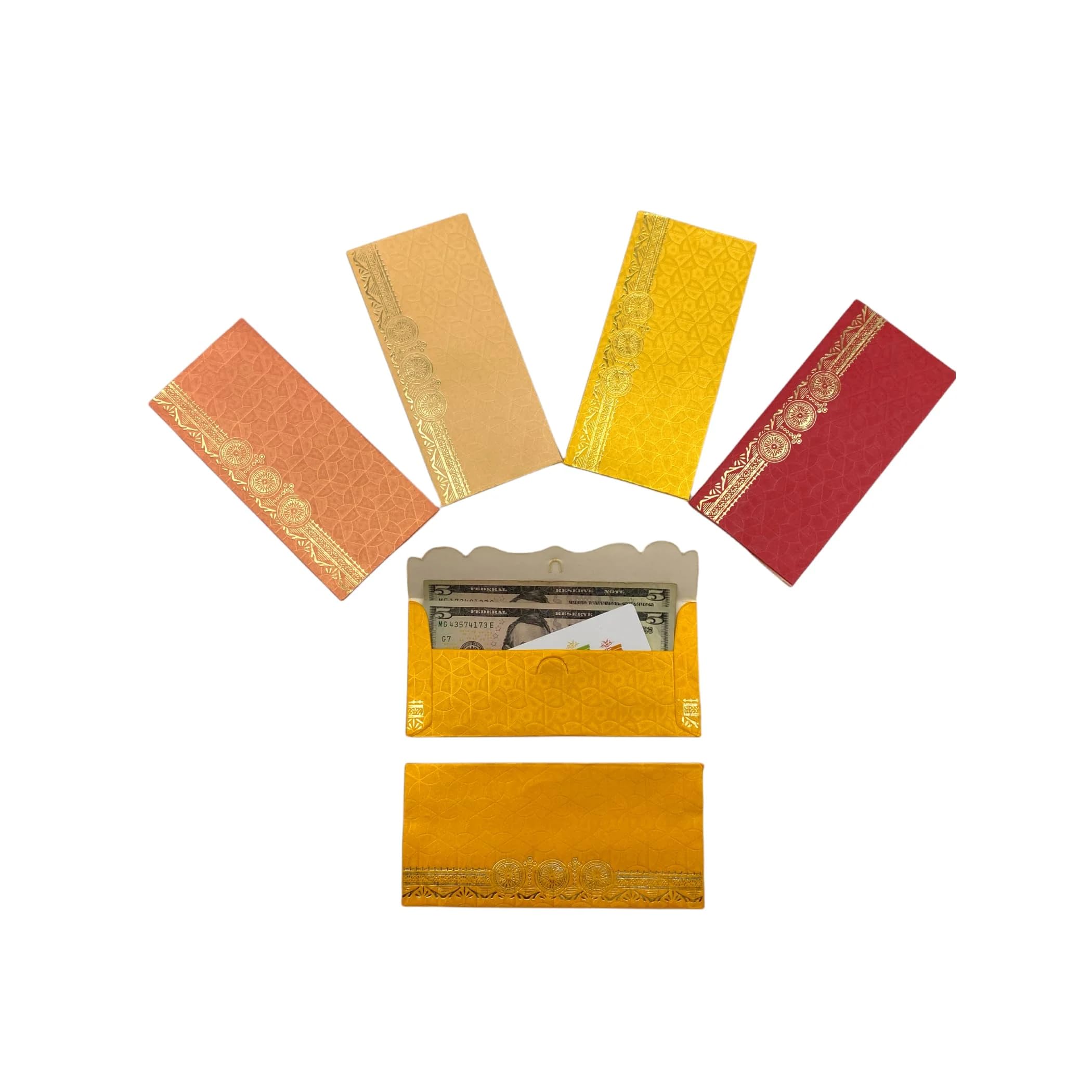 Colorful Money Envelopes for Wedding, Diwali & Gifts - Pack of 10