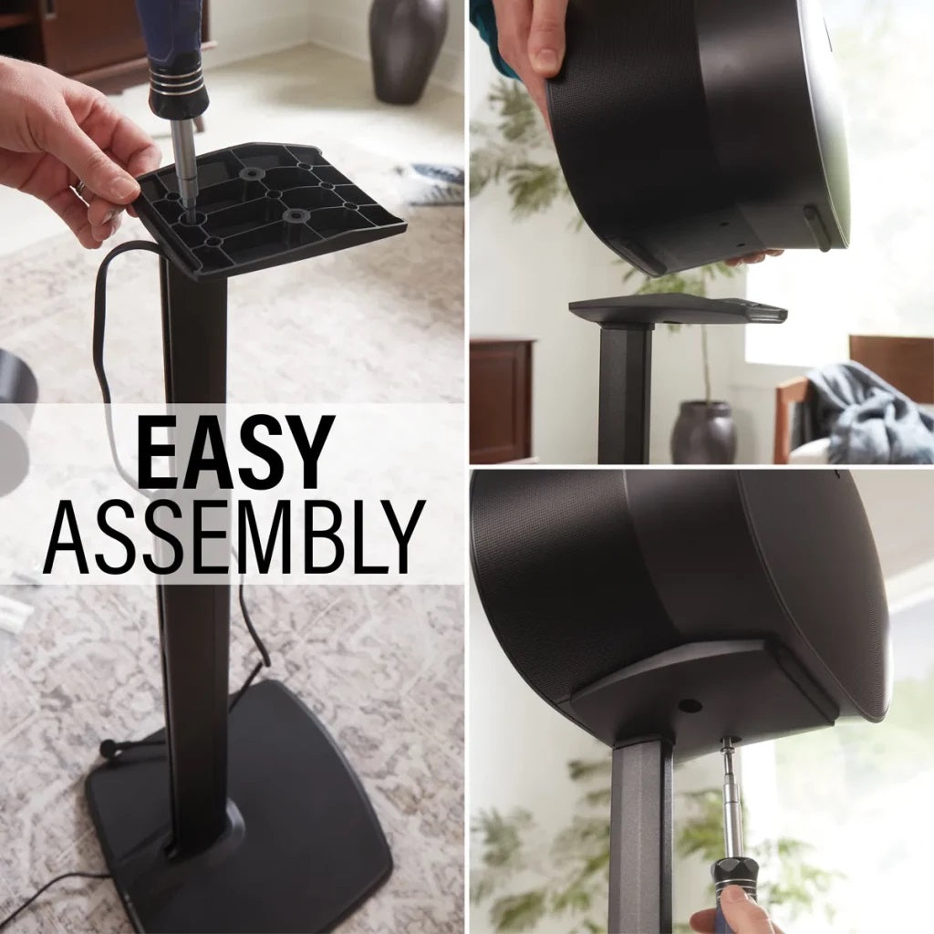 Sanus WSSE32 Speaker Stands for Sonos Era 300 - Premium Adjustable Height Floor Stands (Pair) - Perfect for Home Theater, Music Studio & Living Room Audio Setup