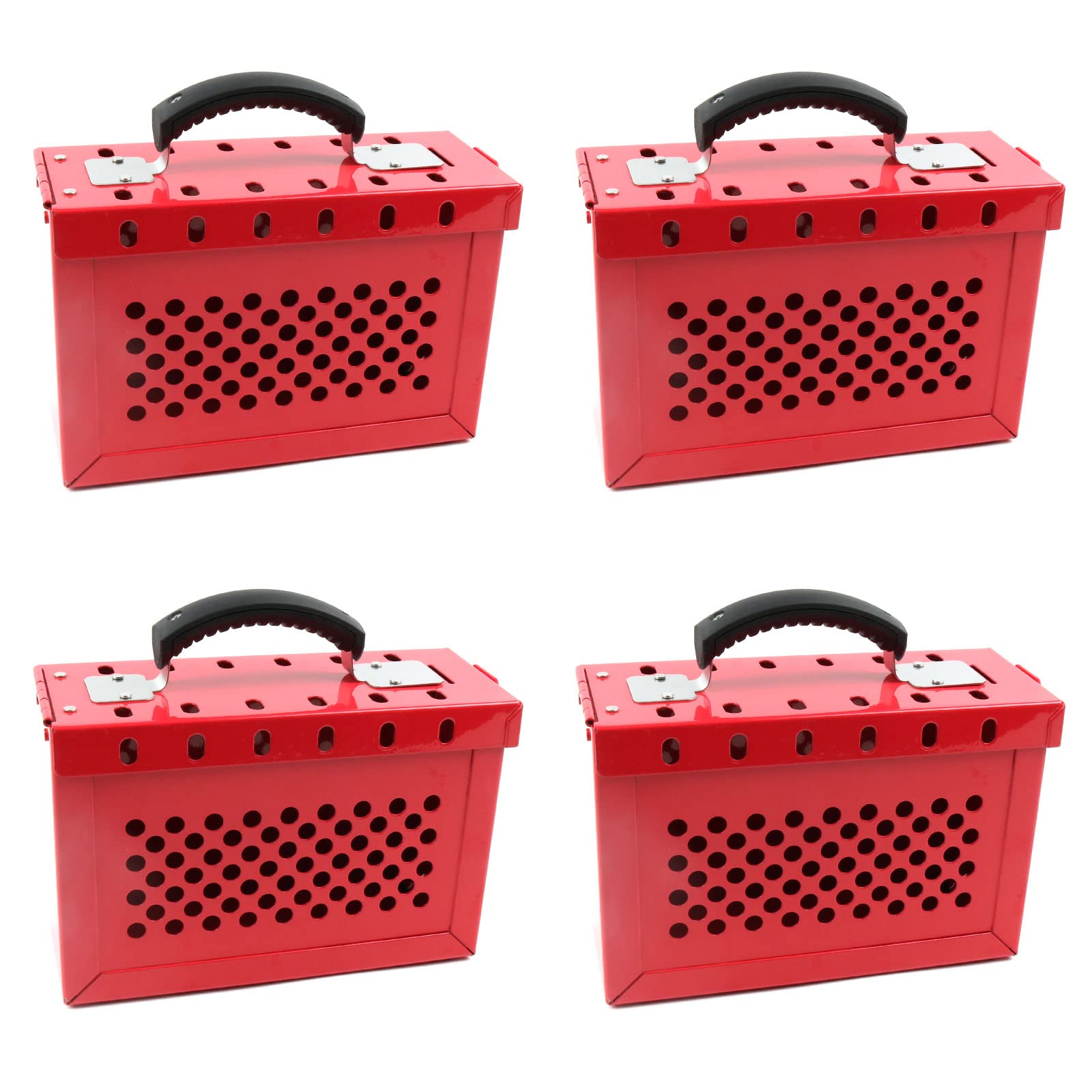 Alamanda Lockout Tagout Lock Box - Portable LOTO Safety Kit with 4 Padlocks for Industrial Safety | OSHA Compliant Equipment for Electrical & Machinery Maintenance