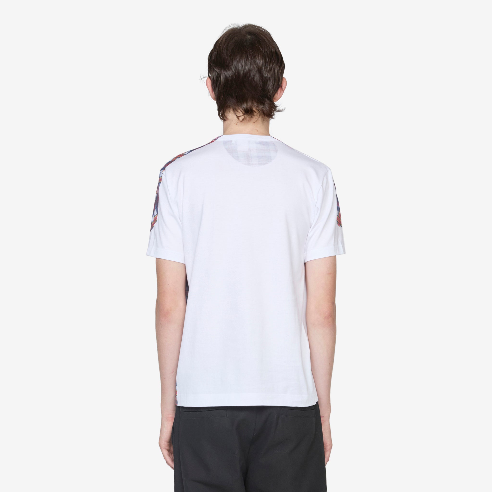 Tartan Overprint White T-Shirt for Men & Women - Stylish Checkered Print Casual Tee - Perfect for Streetwear, Outfits & Everyday Fashion