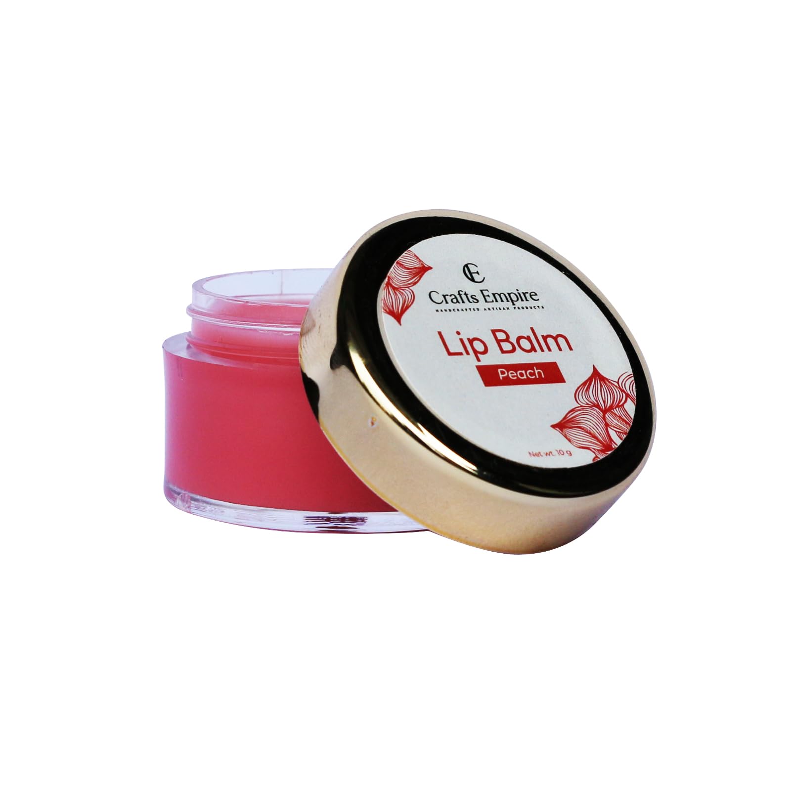 Premium Peach Lip Balm by CRAFTS EMPIRE - 10g Moisturizing & Nourishing Lip Care for Dry, Chapped Lips - Perfect for Daily Use, Travel & Winter Protection