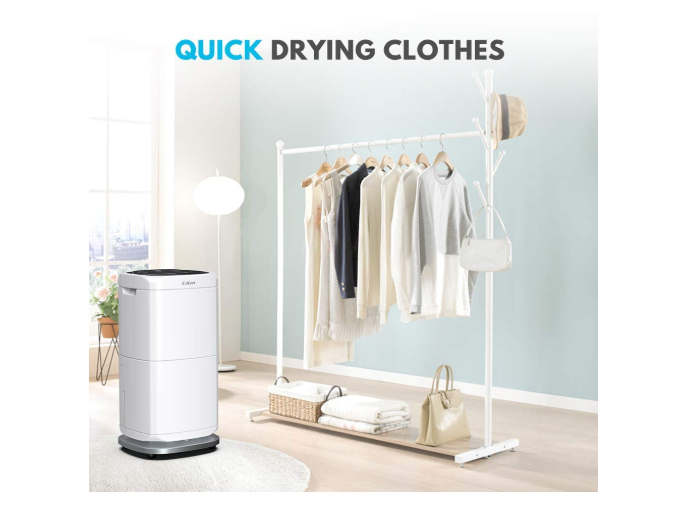 Colzer 004 140 Pints Large Capacity Portable Dehumidifier with Continuous Drain - Compact & Energy Efficient for Basements, Bedrooms, RV & Home Use