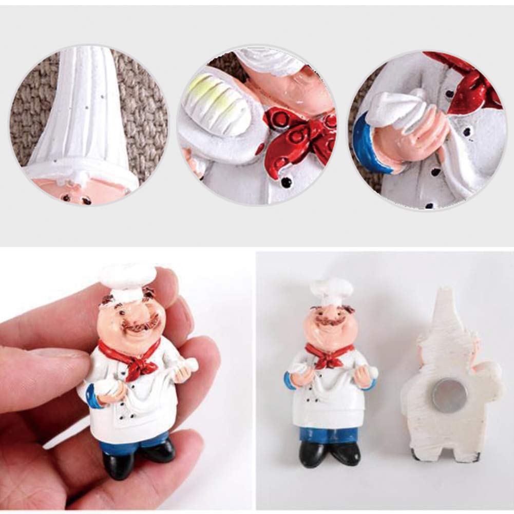 6-Piece 3D Resin Cartoon Bread Chef Refrigerator Magnets Set - Creative Kitchen Decor for Home, Restaurant & Office - Perfect for Fridge Organization & Fun Food-Themed Decorations