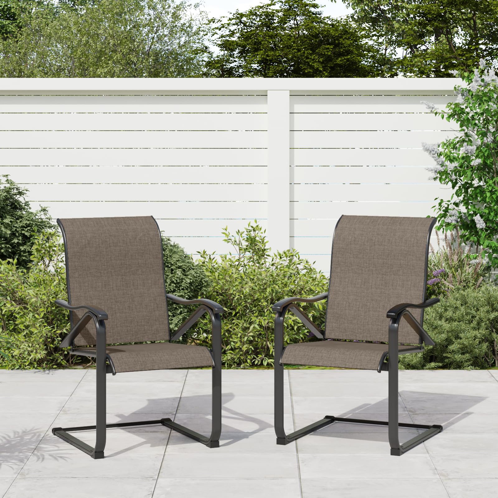 4-Piece Patio Chair Set - Outdoor Rocking Dining Chairs with Armrests, 350 lb Weight Capacity, Breathable Fabric & Rustproof Steel Frame - Perfect for Porch, Yard, Poolside, Garden & Backyard Relaxation