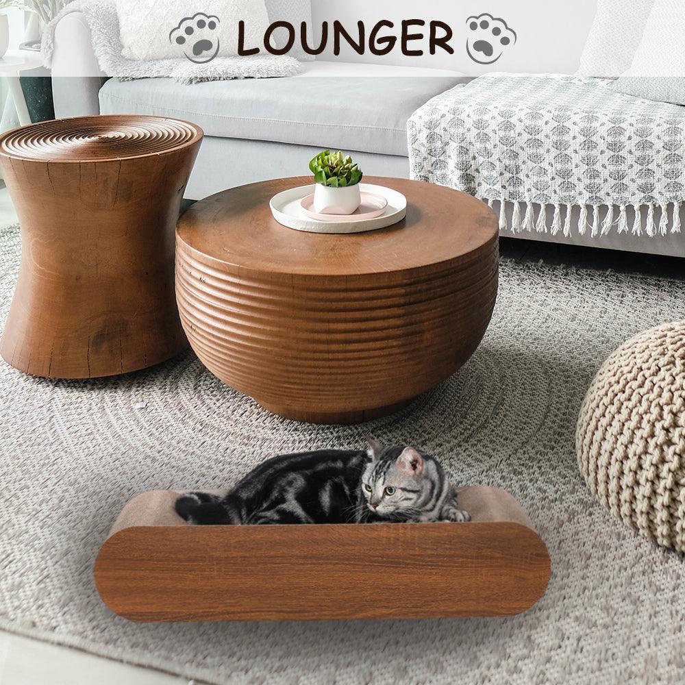 Premium Cat Scratcher Lounge Bed - Durable Bone-Shaped Cardboard Scratching Pad for Cats, Reversible & Recyclable Furniture Protector - Perfect for Indoor Play, Napping & Protecting Sofas