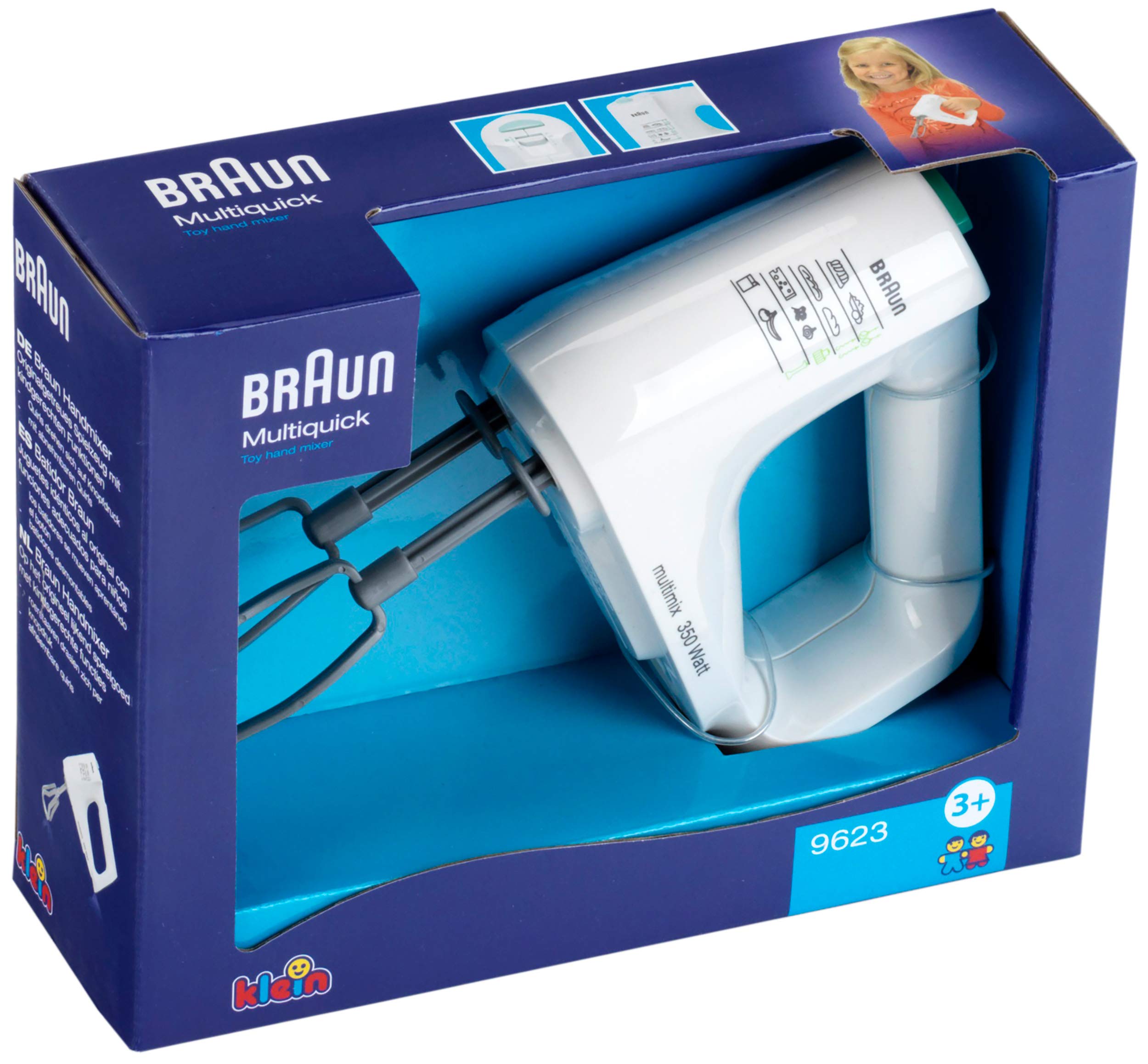 Klein Theo Braun Toy Hand Mixer for Kids - Pretend Play Baking & Cooking Toy - Safe & Durable Plastic Mixer for Toddlers & Children - Perfect for Play Kitchen, Birthday Gifts & Role Play Games