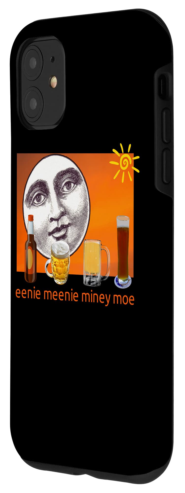 iPhone 11 Case with Unique Moon Face & Craft Beer Design - Durable Protective Cover for iPhone 11 - Perfect for Beer Lovers & Night Out Accessories