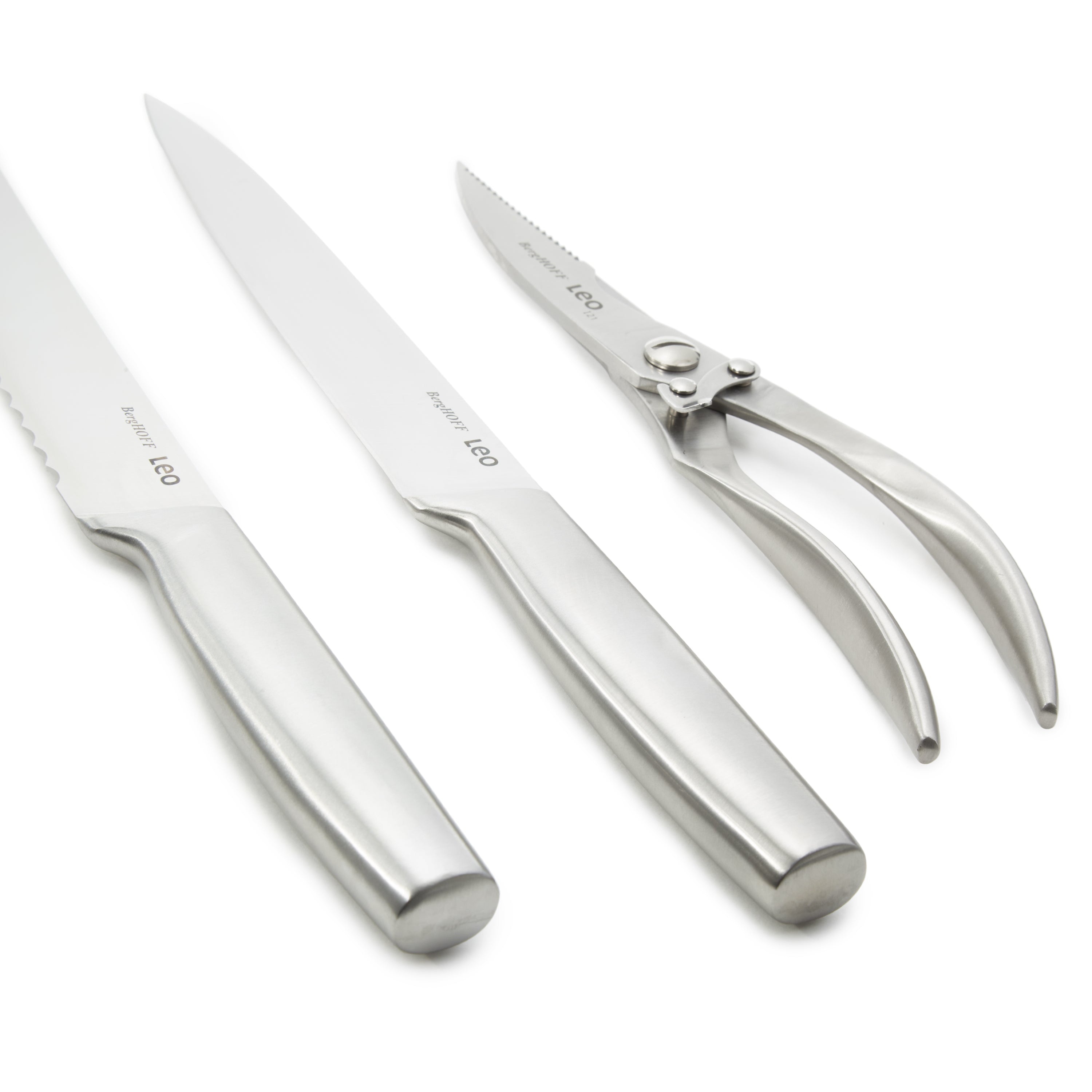 BergHOFF Leo Legacy 3-Piece Stainless Steel Cutlery Set - Knife, Fork & Spoon - Premium Dining Utensils for Home, Restaurant & Outdoor Use
