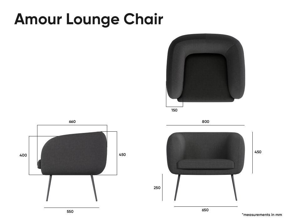 Amour Lounge Chair Sky Blue - Modern Comfortable Accent Chair for Living Room, Bedroom & Office - Perfect for Relaxing, Reading & Decor