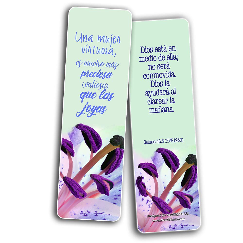 30 Pack Spanish Devotional Bible Verse Bookmarks for Women - Uplifting Bible Quotes & Inspirational Texts | Perfect for Daily Devotion, Bible Study, Church Gifts & Christian Encouragement