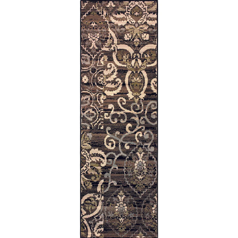 Elegant Caldwell Floral Scroll Indoor Area Rug & Runner - Non-Slip Soft Living Room Carpet for Home Decor, Bedroom, Hallway - Perfect for Boho, Farmhouse & Modern Style Interiors